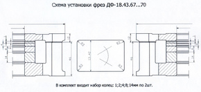 ДФ-18.43.67/2-70/2 комплект фрез для изготовления банной доски 140х50х13...42, R=3, Р6М5