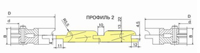 ДФ-14.80 пр.№2 Комплект фрез для изготовления вагонки 160х40 (полка 10 мм, R=5,5, шип прямой), ВК15